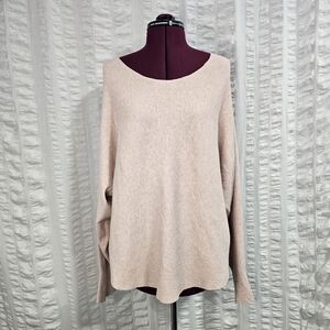 Vila Milano Cotton Blend Women's Blush Boatneck Boxy Super Soft Sweater